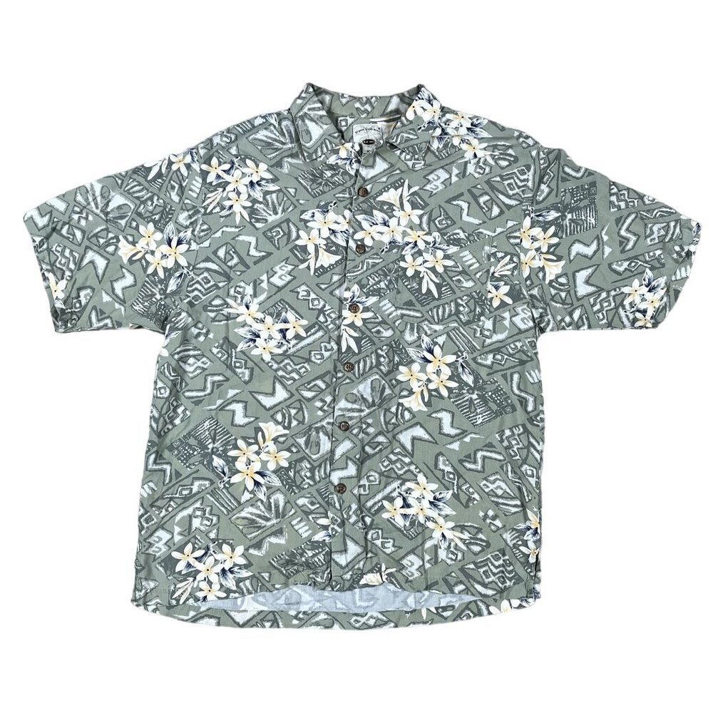 VTG Original Island Sport Hawaiian Button Down Shirt Size Medium